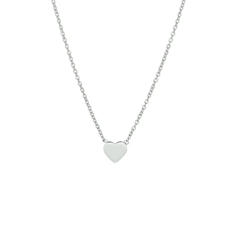 collier hart 41 + 5 cm zilver gerhodineerd