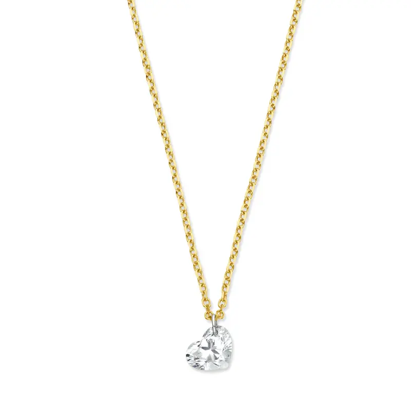 collier hart diamant 40 – 42 – 44 cm 0.20ct g si 18K geelgoud