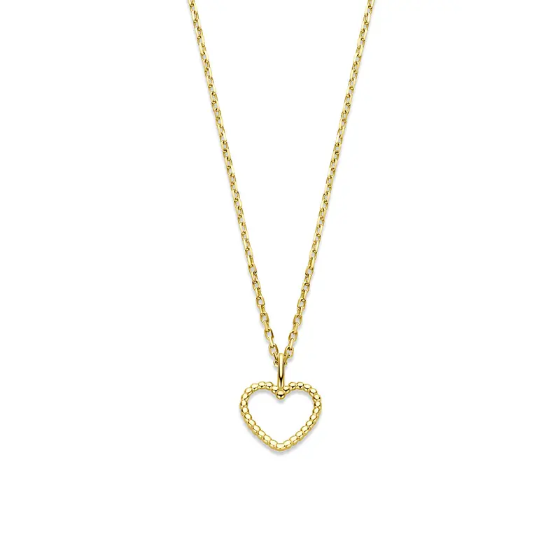 Collier hartje 40 - 42 - 44 cm 14K geelgoud