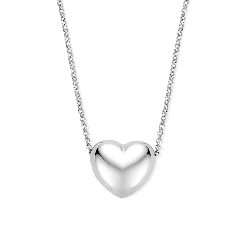 Collier hartje 41 + 4 cm zilver 16 x 17,5 mm – 1341604