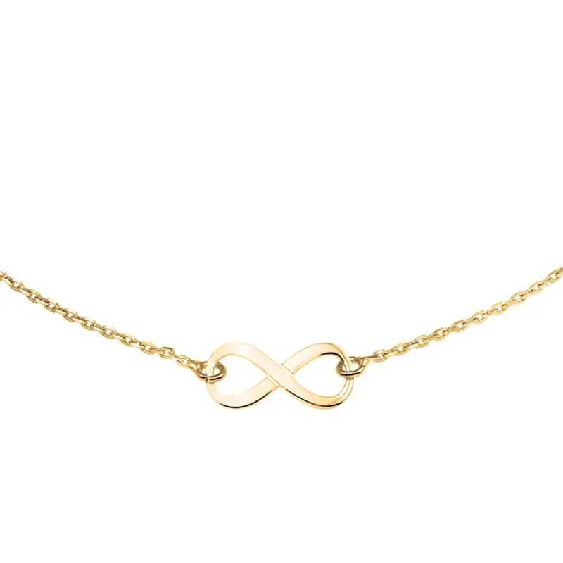 collier infinity 41 + 4 cm 3 micron zilver verguld (geel)