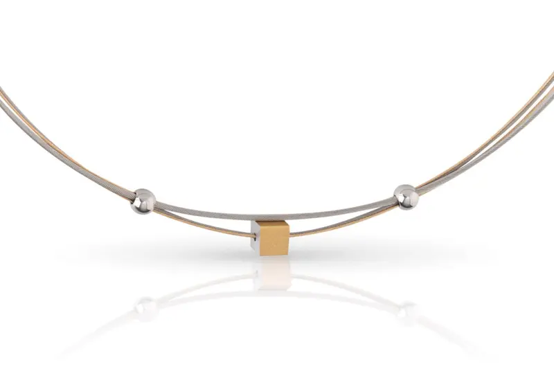 Collier Klein Kubusje Goudkleurig C230G