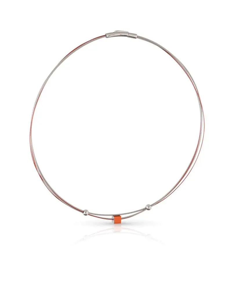Collier Klein Kubusje Oranje C230O