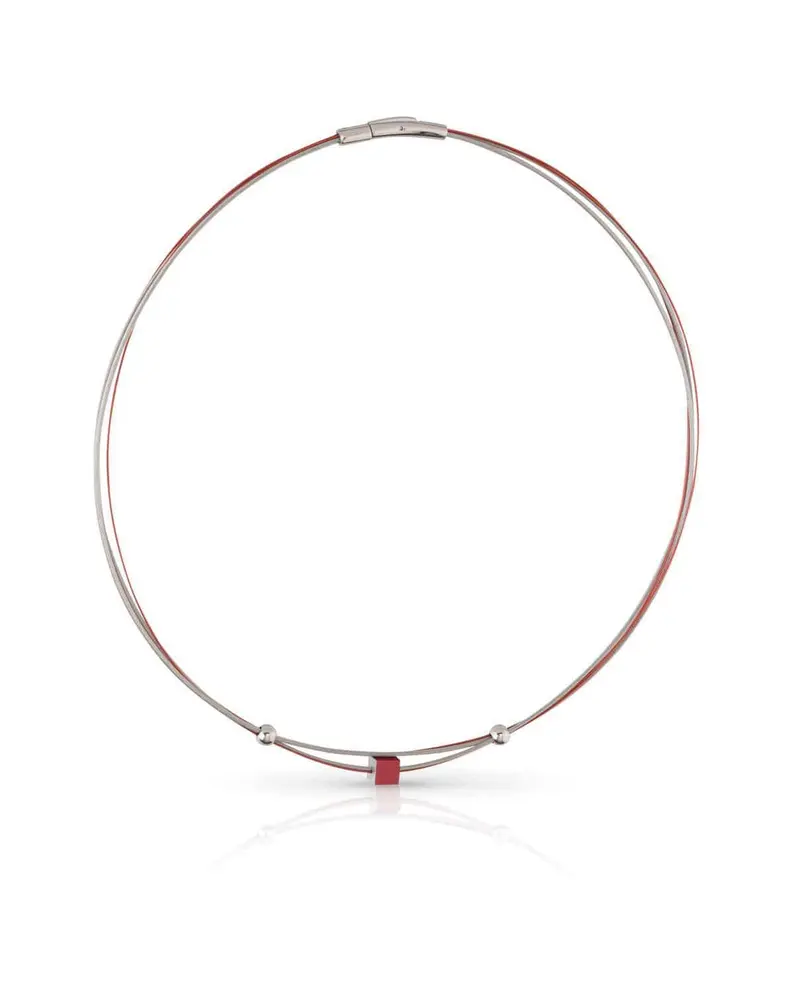 Collier Klein Kubusje Rood C230R