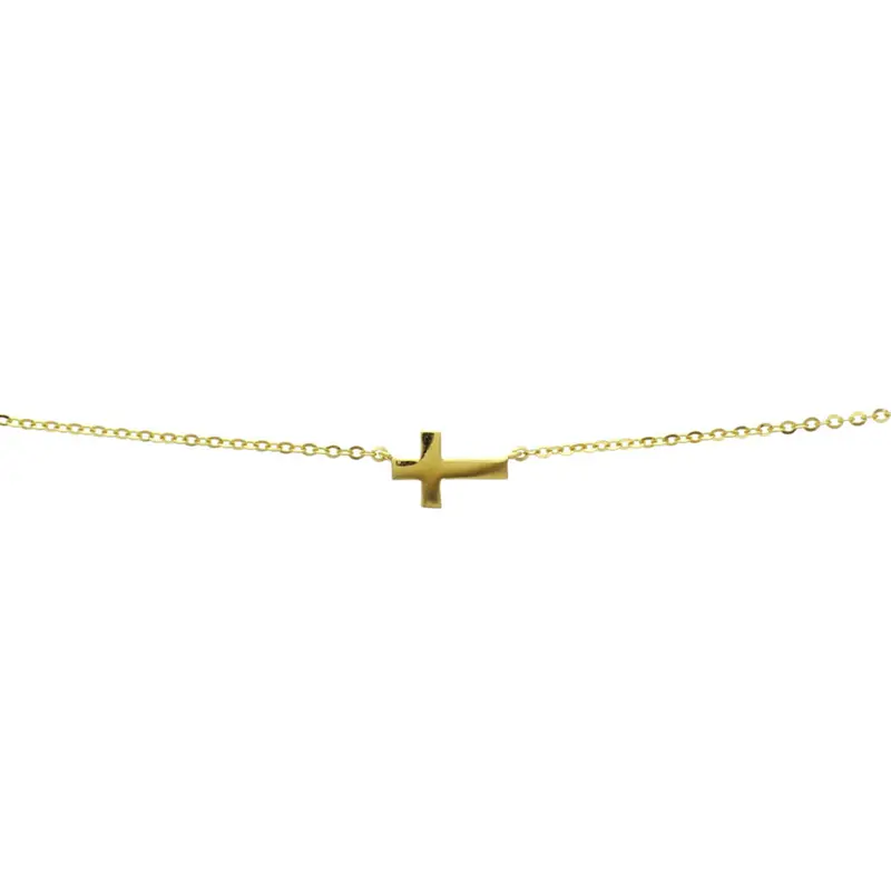 collier kruis 41 - 43 - 45 cm 14K geelgoud