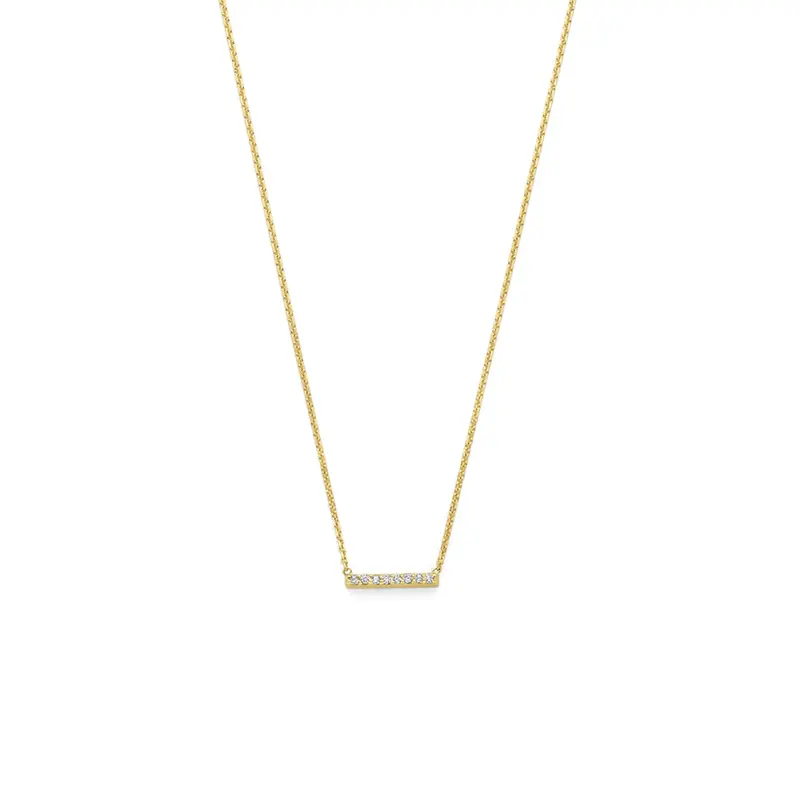 Collier lab grown diamant 0.04ct f vs 14K geelgoud 40 + 2 + 2 cm