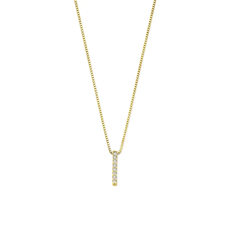 Collier lab grown diamant 0.04ct g vs 40 - 42 - 44 cm 14K geelgoud