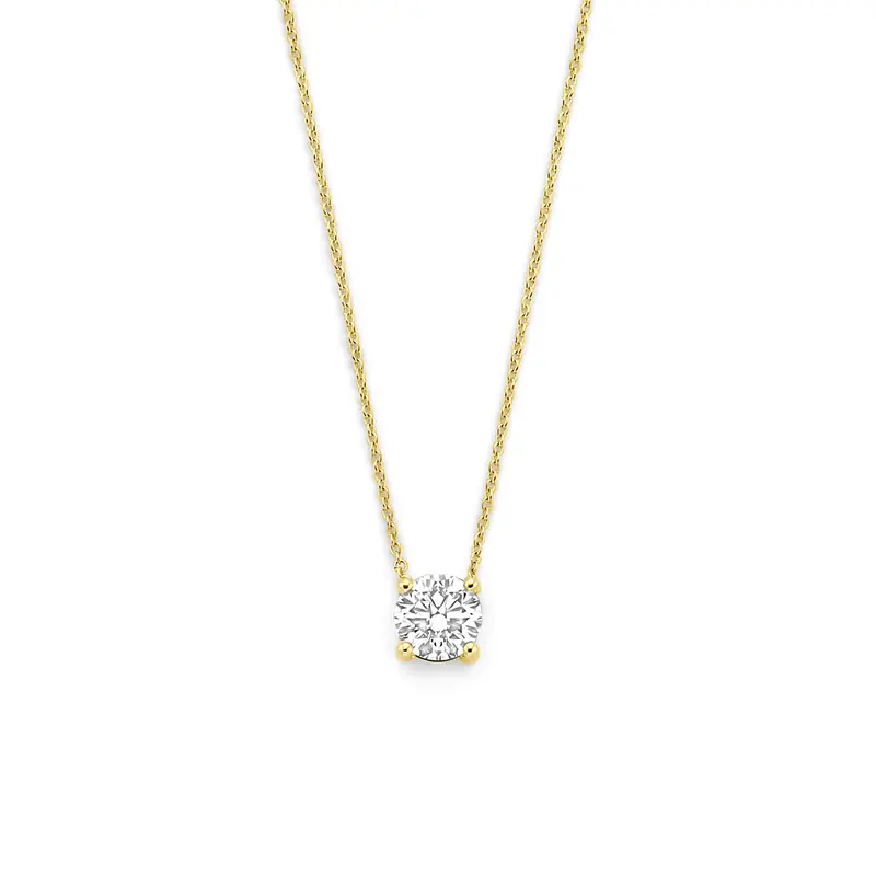 Collier lab grown diamant 0.50ct g vs 41 - 43 - 45 cm 14K geelgoud