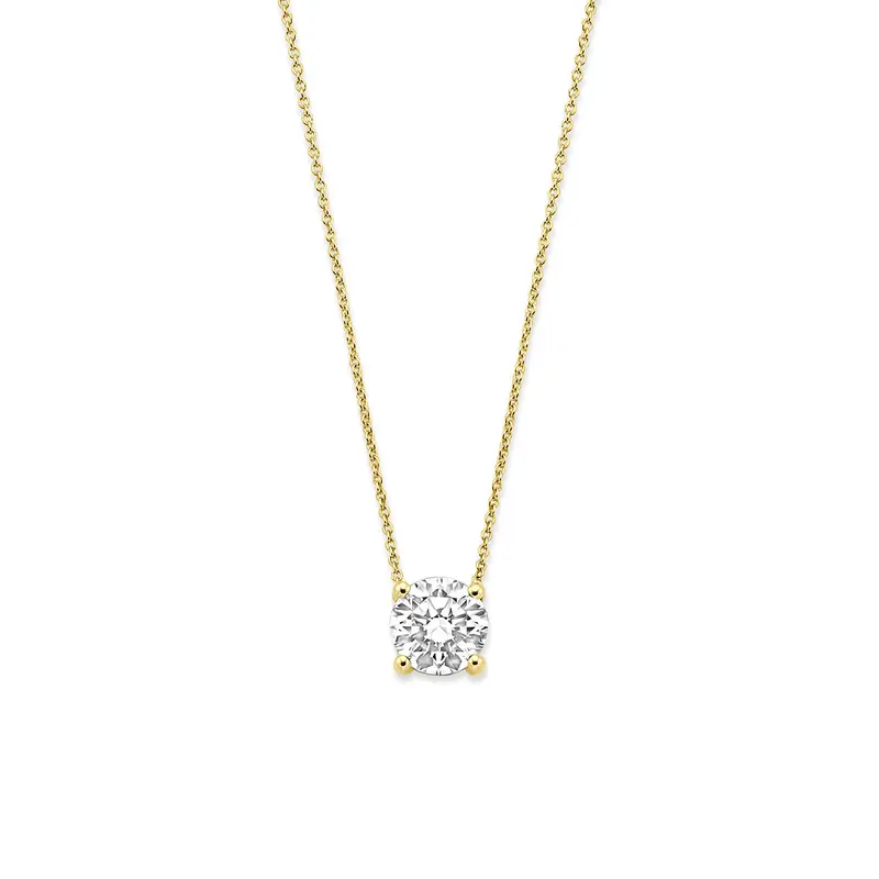 Collier lab grown diamant 1.00ct g vs 41 - 43 - 45 cm 14K geelgoud