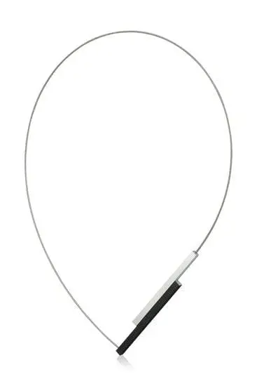 Collier Lange strips mat|zwart C149Z
