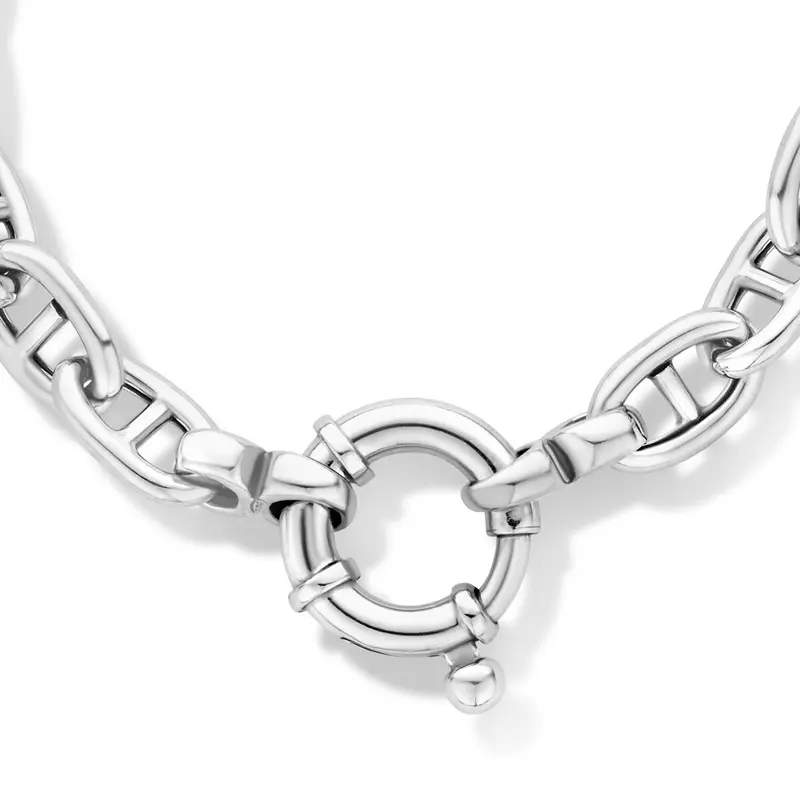 collier marine 7,1 mm 45 cm zilver gerhodineerd met groot springslot