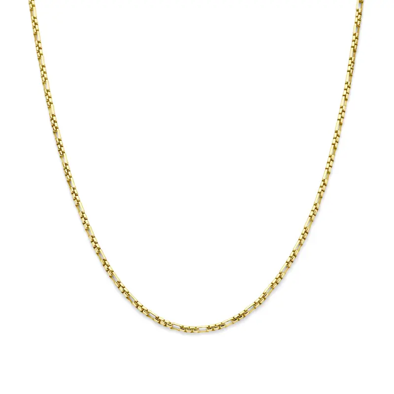 Collier massief 3.0 mm 45 cm Silgold (geel met zilverkern)