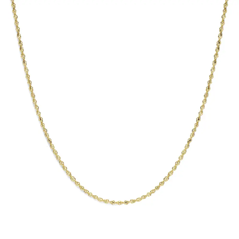 Collier massief 3,2 mm 45 cm Silgold (geel met zilverkern)