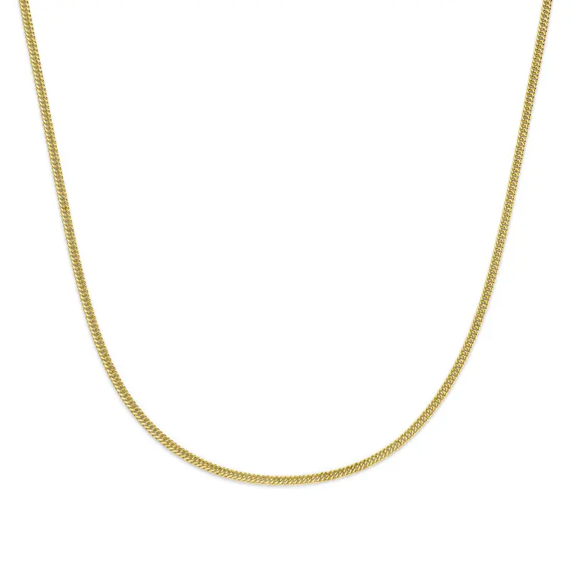 Collier massief 3 mm 45 cm Silgold (geel met zilverkern)
