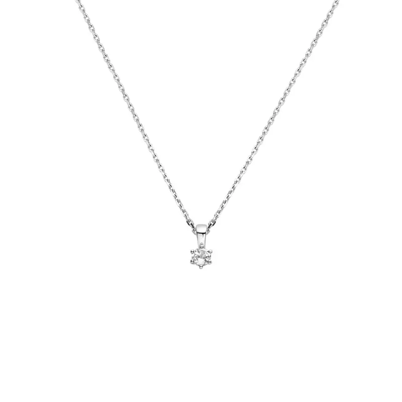 collier met geboortesteen 41 + 4 cm zilver gerhodineerd