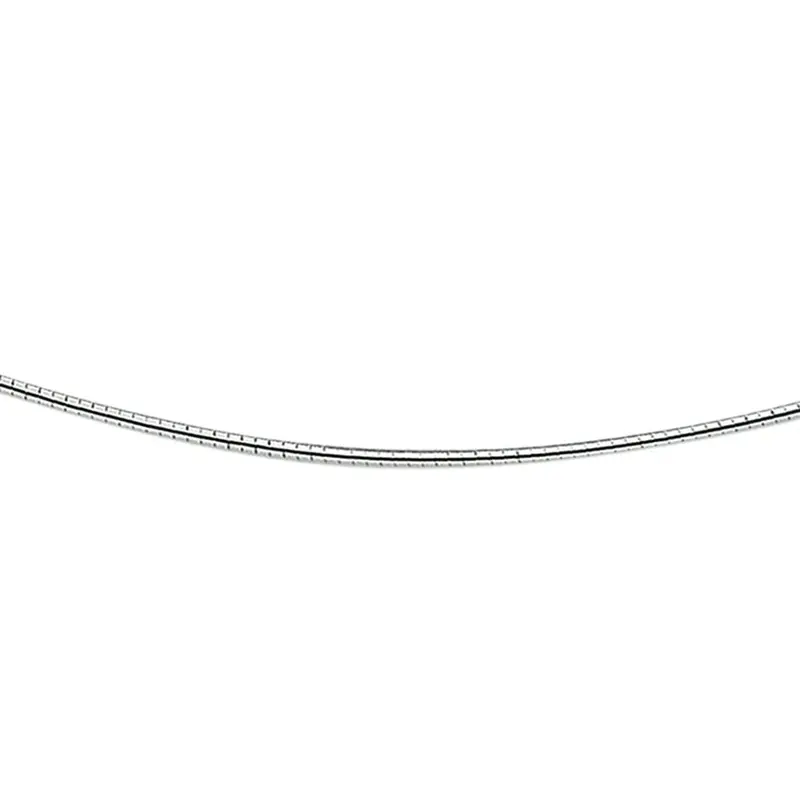 collier omega rond 1,4 mm zilver gerhodineerd