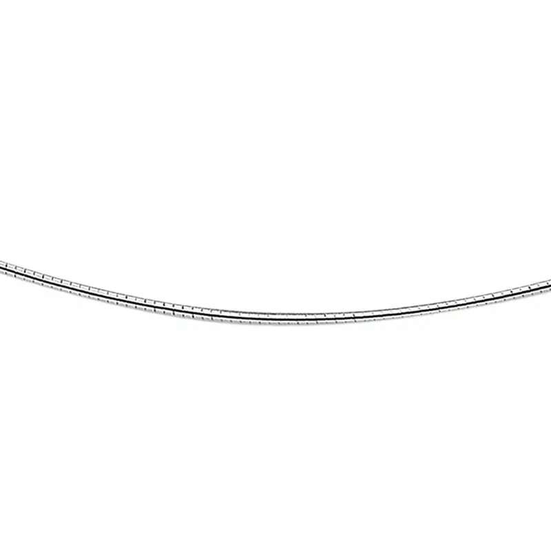 Collier omega rond schroefslot 1,2 mm 45 cm zilver gerhodineerd