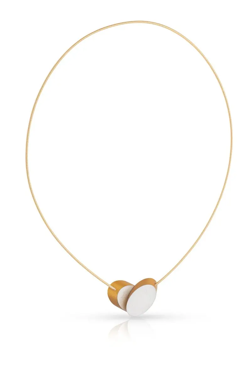 Collier Ovaaltjes op elkaar Goudkleurig|Geel C244G