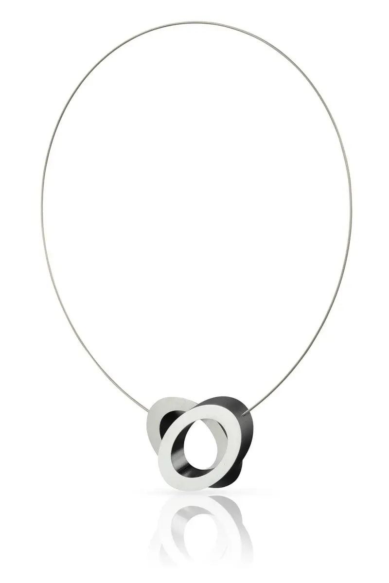 Collier Ovalen Zwart op elkaar C70Z