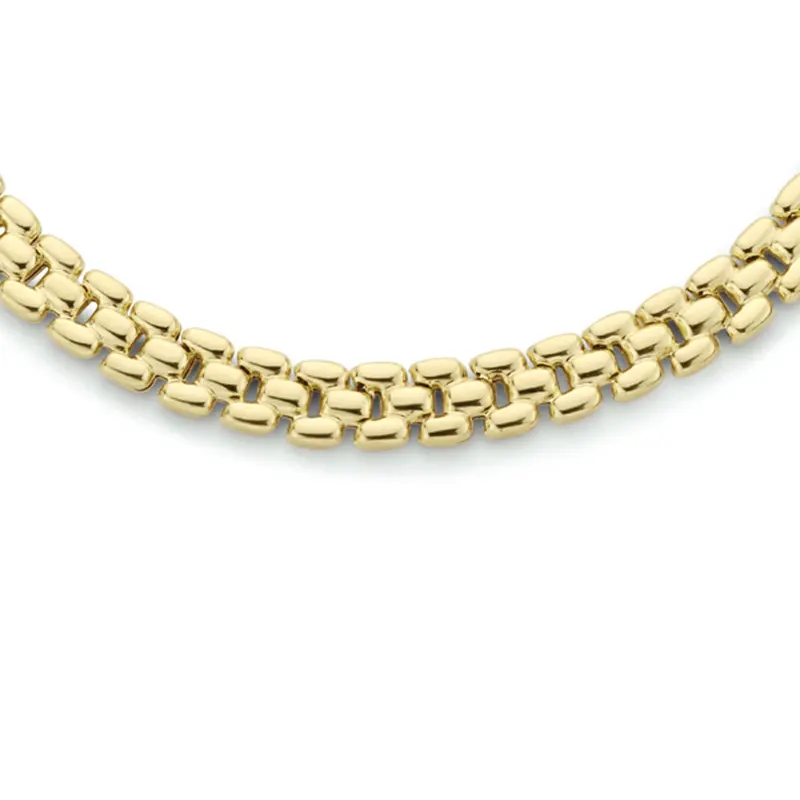 collier panter 6,9 mm 43 cm 3 micron zilver verguld (geel)