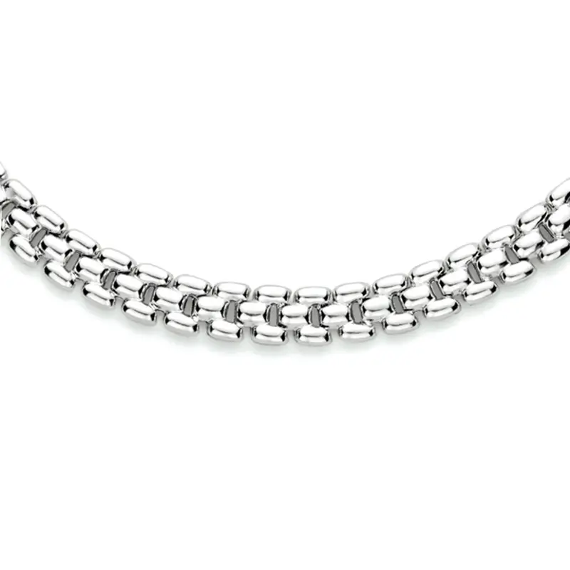 collier panter 6,9 mm 43 cm zilver gerhodineerd