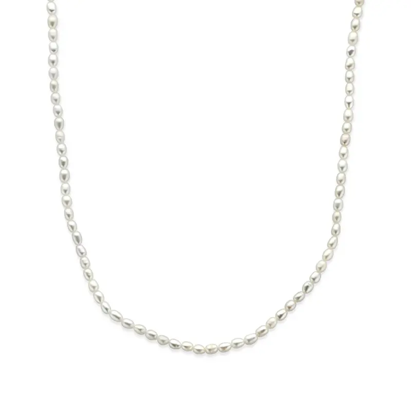 Collier parels 41 + 4 cm zilver gerhodineerd – 1341146