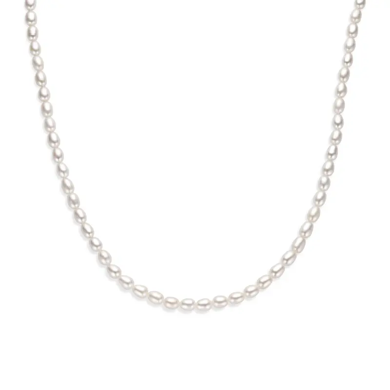 Collier parels 41 + 4 cm zilver gerhodineerd – 1341370