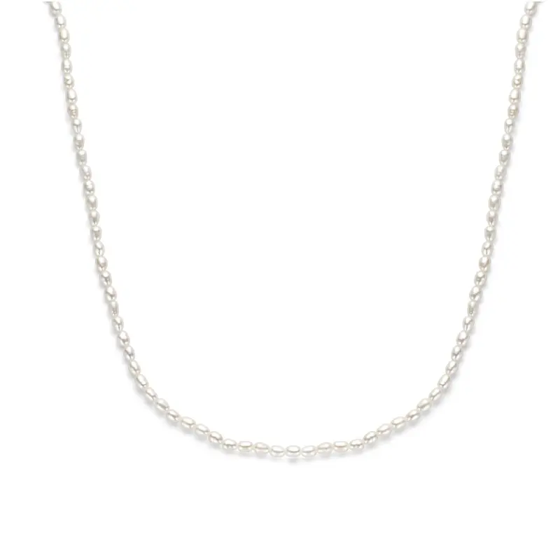 Collier parels 41 + 4 cm zilver gerhodineerd – 1341372