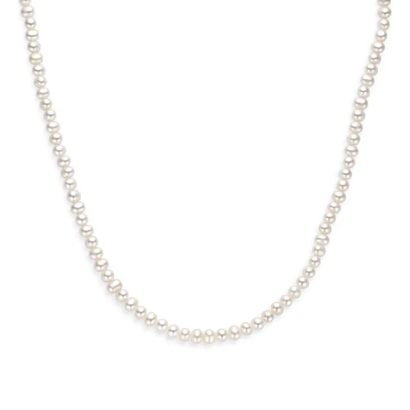 Collier parels 41 + 4 cm zilver gerhodineerd – 1341374