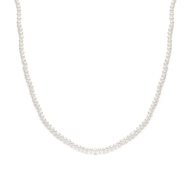 Collier parels 41 + 4 cm zilver gerhodineerd – 1341376
