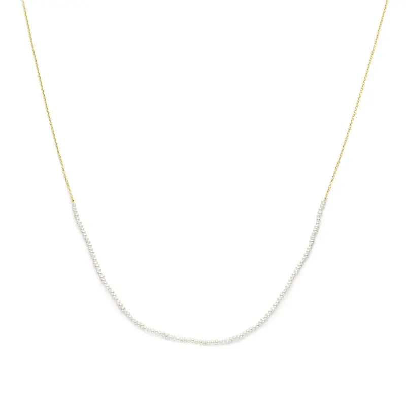 collier parels 41 - 45 cm 3 micron zilver verguld (geel)