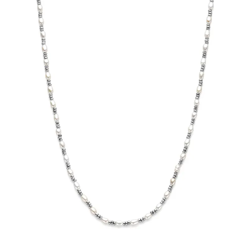 collier parels zilver gerhodineerd