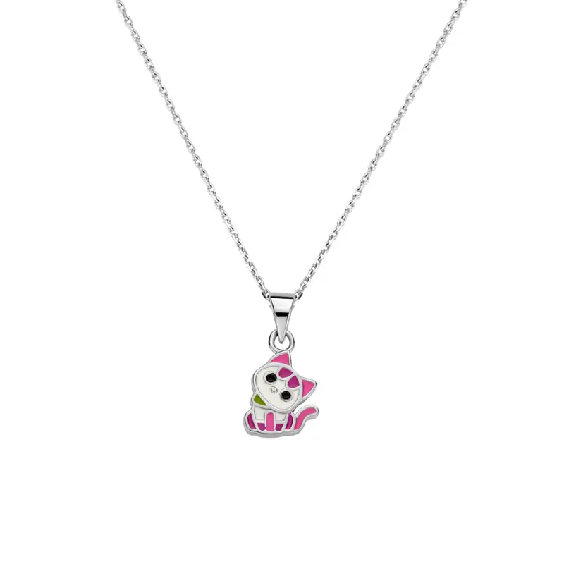 collier poes 36 + 4 cm zilver gerhodineerd