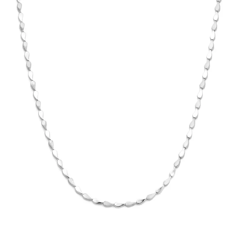 Collier poli/mat 3,7 mm 45 cm zilver gerhodineerd