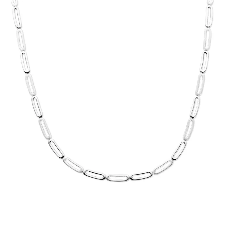 Collier poli/mat 5,7 mm 45 cm zilver gerhodineerd