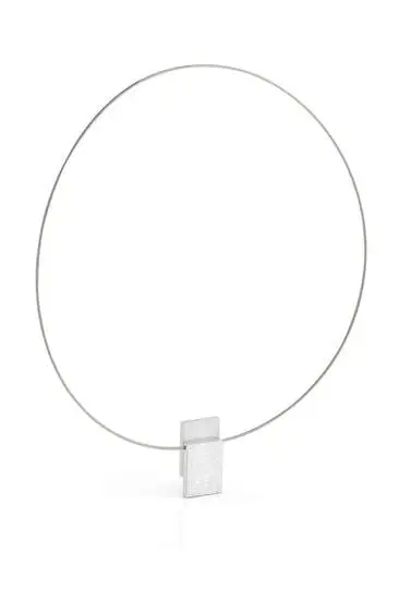 Collier Rechthoekje mat ijsmattering C215