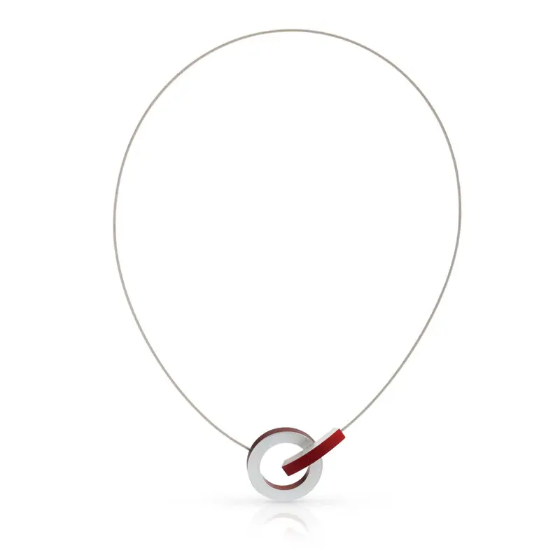 Collier Ring met rood boogje C273R