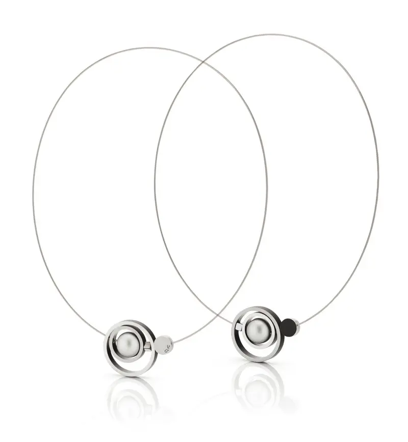 Collier Ringen in elkaar Zwart C187Z