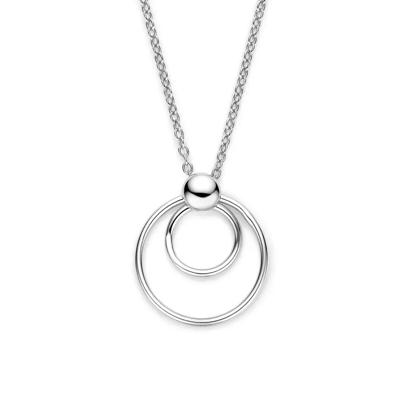 Collier rond zilver gerhodineerd 41 + 4 cm