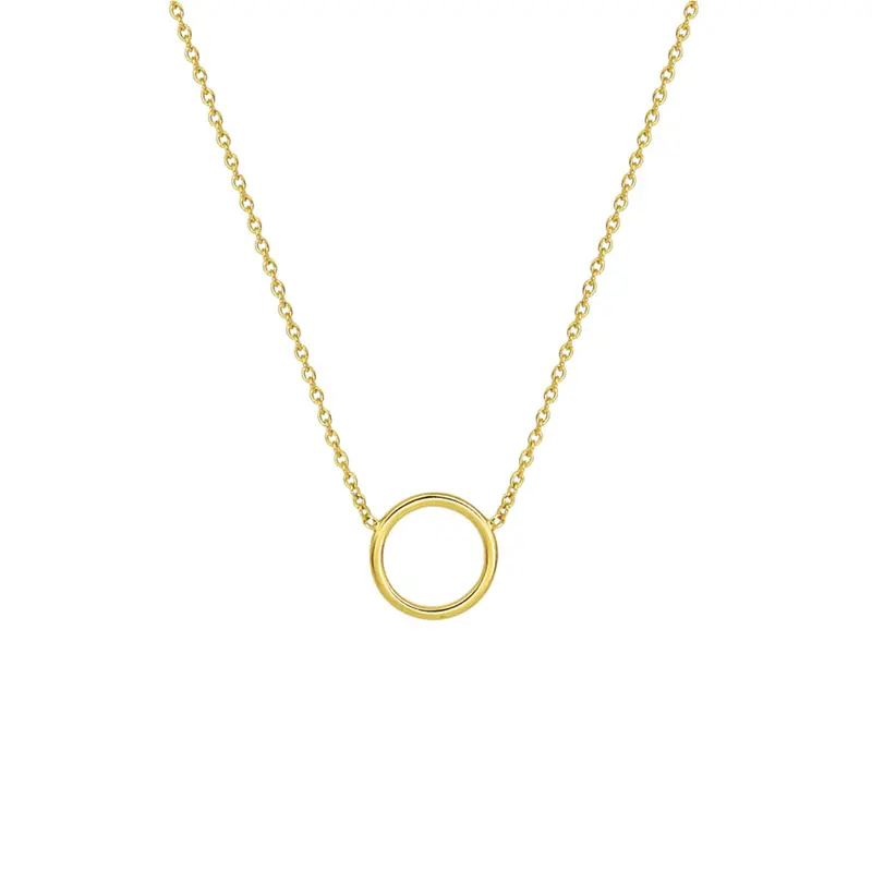 collier rondje 41 + 5 cm 3 micron zilver verguld (geel)