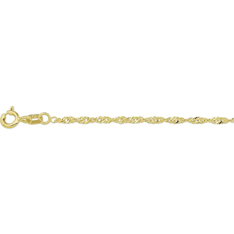collier singapore 1,8 mm 14K geelgoud