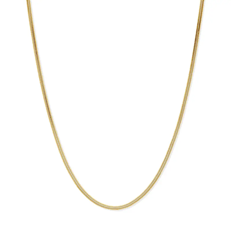 Collier slang plat (bol) 3 mm 45 cm 3 micron zilver verguld