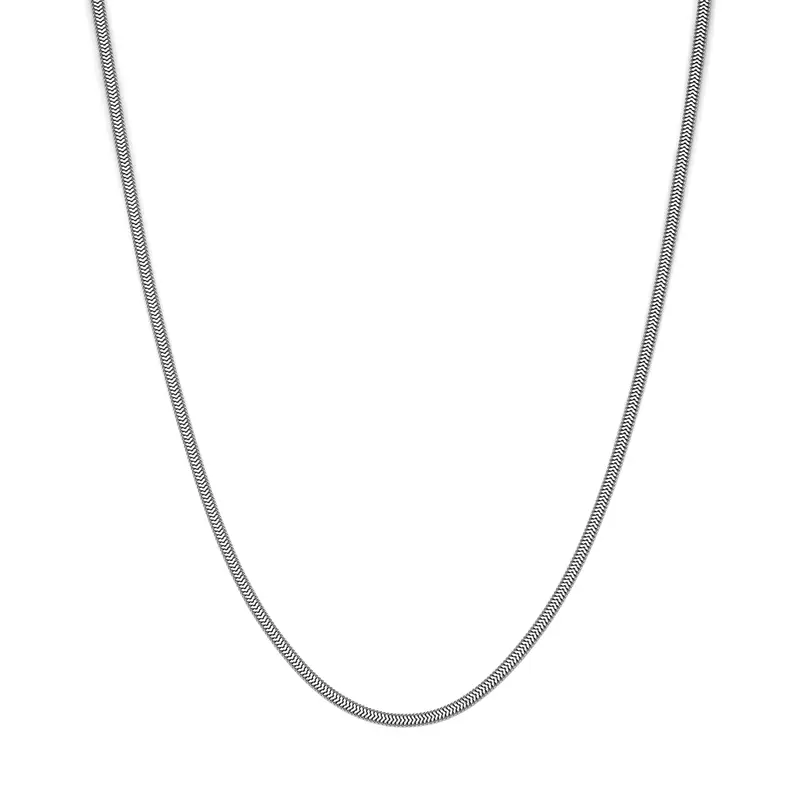 Collier slang plat (bol) 3 mm zilver gerhodineerd 45 cm