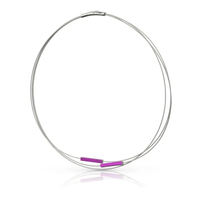 Collier Staafjes Paars C243P
