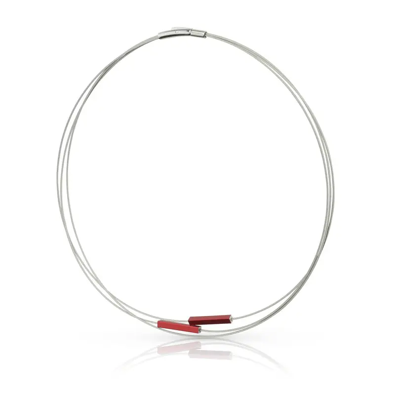 Collier Staafjes Rood C243R