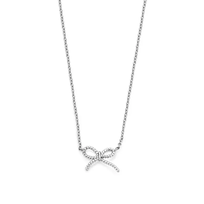 Collier strik 40 + 4 cm zilver