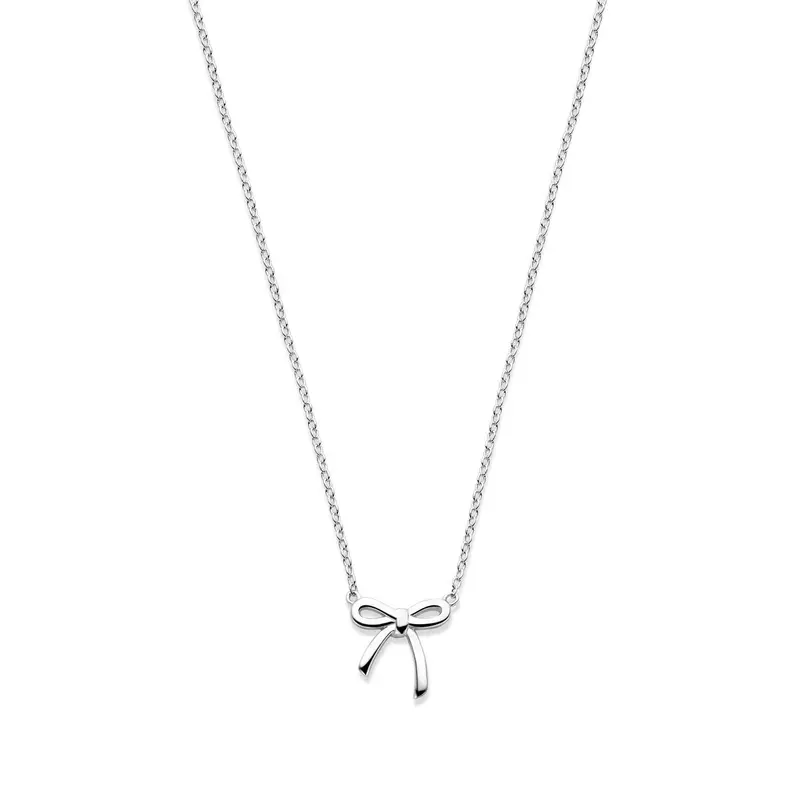 collier strik 41 - 43 - 45 cm zilver gerhodineerd