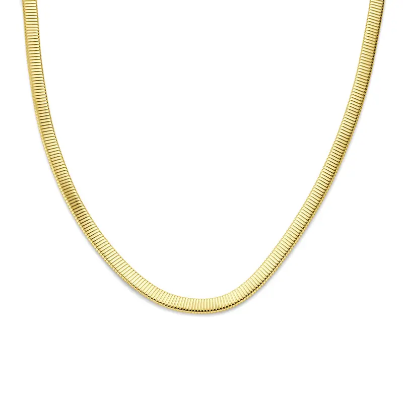 Collier tubogas 8 mm 45 cm 14K geelgoud