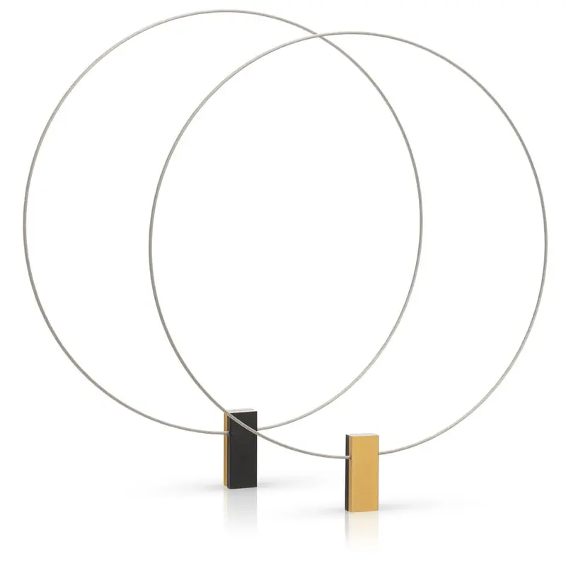 Collier twee gekleurde rechthoeken C232GZ