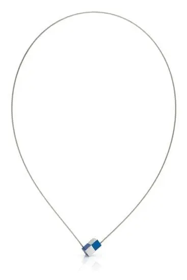 Collier Twee kubusjes Blauw C205B
